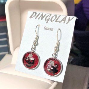 Glass dome HAND PAINTED earrings